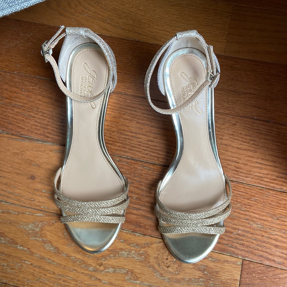 Badgley Mischka Jewel Antonette wedge sandal in gold